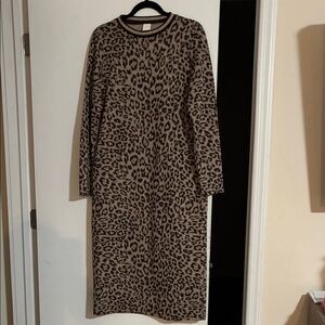 H&M Animal Print Long Sleeve Dress